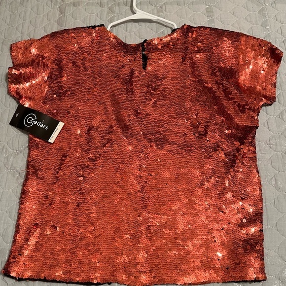 100% COTTON~VTG~SEQUIN BLOUSE~ABSTRACT~LG~ NWT - Picture 6 of 12